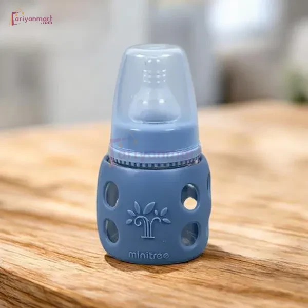 Minitree Slimneck Glass Feeding Bottle 0m+ 60ml - Blue